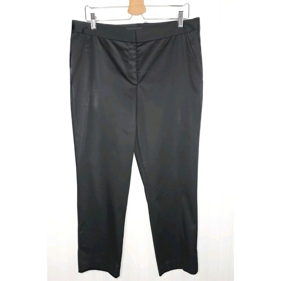 Aidan Mattox Pants - Aidan Mattox Black Satin Dress Pants Straight‎ Slightly Tapered Leg Size 14